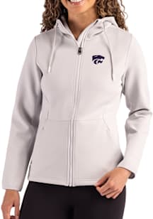 Womens K-State Wildcats Grey Cutter and Buck Epic Comfort Full Zip Light Weight Jacket
