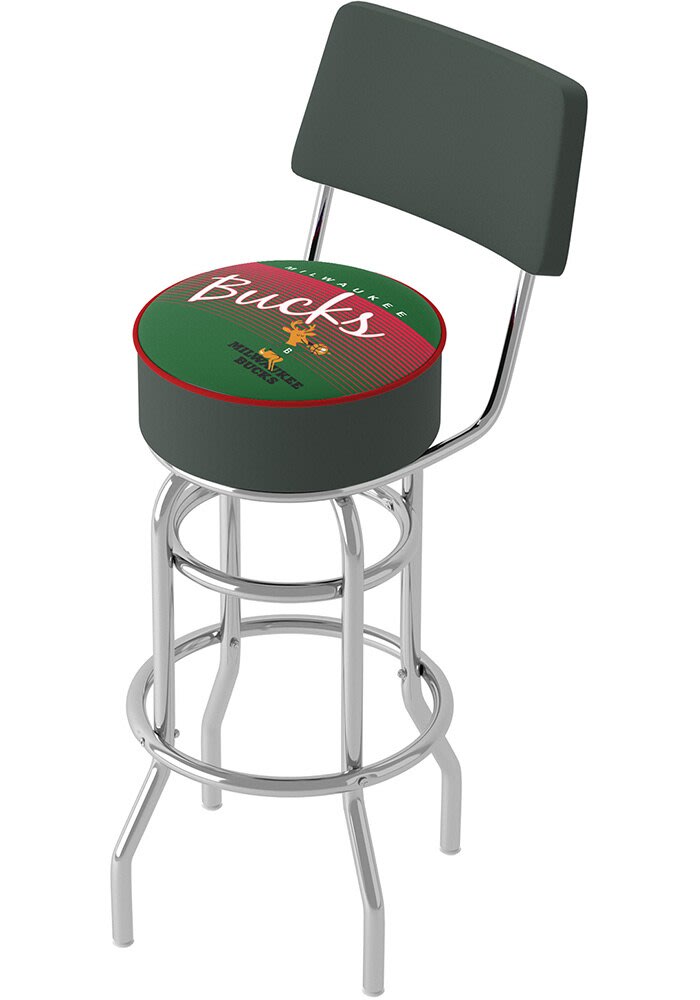 Milwaukee Bucks Hardwood Classic Padded GREEN Pub Stool - 87230280