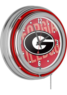 Georgia Bulldogs Retro Neon Wall Clock
