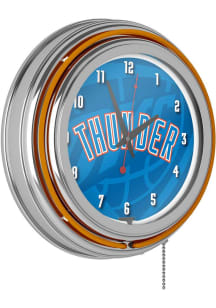 Oklahoma City Thunder Retro Neon Wall Clock