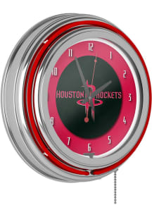 Houston Rockets Retro Neon Wall Clock