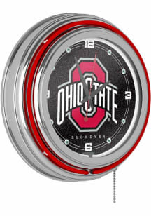 Red Ohio State Buckeyes Retro Neon Wall Clock