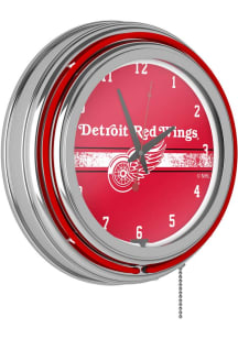 Detroit Red Wings Retro Neon Wall Clock