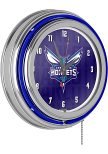 Charlotte Hornets Retro Neon Wall Clock