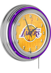Los Angeles Lakers Retro Neon Wall Clock