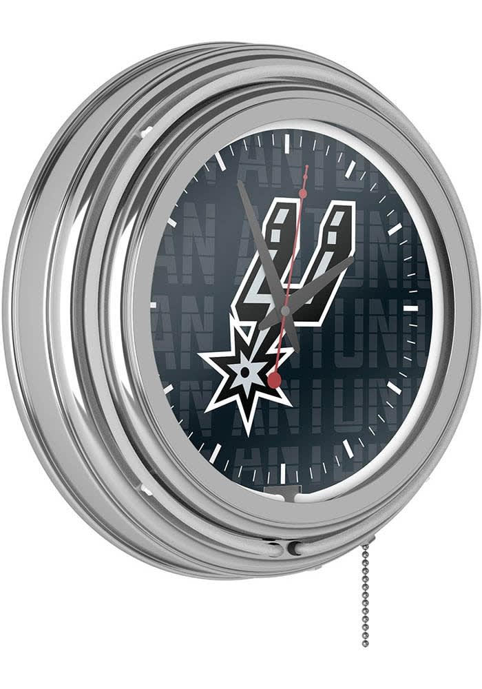San Antonio Spurs City Retro Neon Wall Clock - White