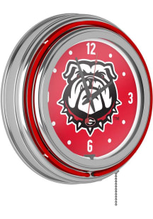 Georgia Bulldogs Retro Neon Wall Clock