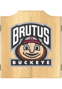 White Ohio State Buckeyes Logo Dart Board Cabinet