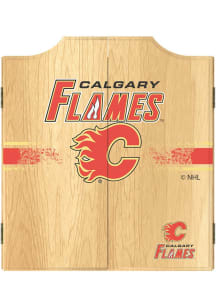 Calgary Flames Logo Dart Board Cabinet
