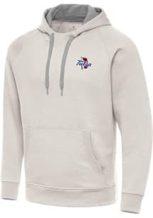 Mens Tulsa Golden Hurricane White Antigua Victory Hooded Sweatshirt