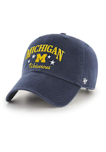 47 Michigan Wolverines Arch Star Clean Up Adjustable Hat - Navy Blue