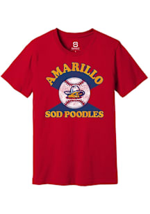Summit Sportswear Amarillo Sod Poodles Red Soft Arch Short Sleeve T Shirt