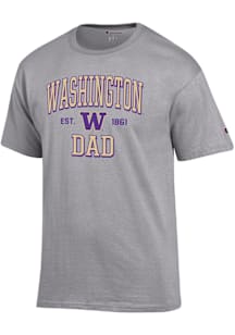Champion Washington Huskies Grey Est Date Dad Jersey Short Sleeve T Shirt