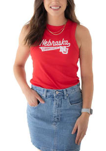 Gameday Social Nebraska Cornhuskers Womens Red Swash Era Tank Top