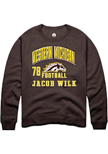 Jacob Wilk Western Michigan Broncos Mens Brown Football NIL Arch Logo Player Crew