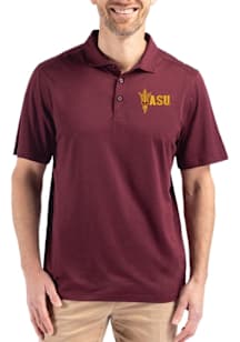 Cutter and Buck Arizona State Sun Devils Mens Maroon Coastline Eco Short Sleeve Polo