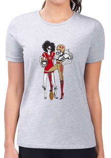 4Her San Francisco 49ers Womens Grey Football Girls Short Sleeve T-Shirt