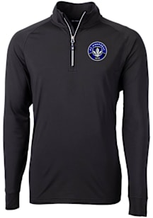 Cutter and Buck Montreal Impact Mens Black Adapt Eco Knit Long Sleeve Qtr Zip Pullover