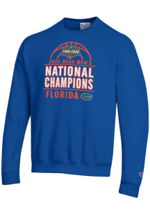 Champion Florida Gators Mens Blue 2025 National Champions Powerblend Long Sleeve Crew Sweatshirt