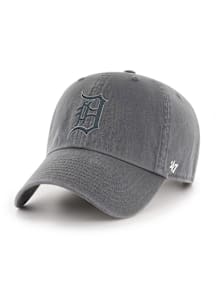 47 Detroit Tigers D Logo Charcoal No Loop Clean Up Adjustable Hat - Charcoal