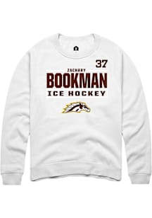 Zachary Bookman Western Michigan Broncos Mens White NIL Stacked Box Player Crew