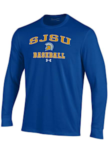 Under Armour San Jose State Spartans Blue Baseball Performance Long Sleeve T Shirt