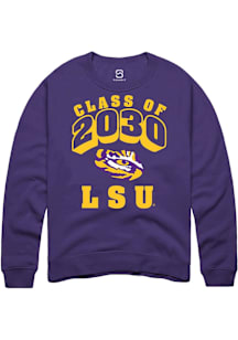 Summit Sportswear LSU Tigers Mens Purple Class of 2030 Long Sleeve Crew Sweatshirt