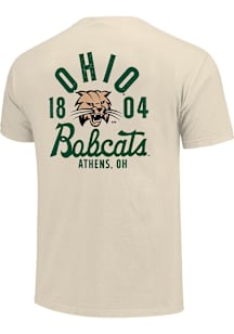 Ohio Bobcats Ivory Mascot Overlay Short Sleeve T Shirt