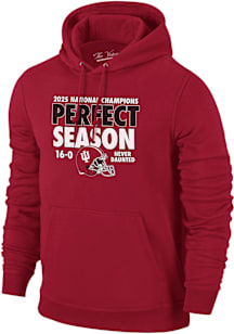 Indiana Hoosiers Mens Red 2025 College Football National Champions 16-0 Undefeated Long Sleeve Hoo..