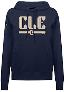 Levelwear Cleveland Guardians Womens Navy Blue Adorn City Connect Splash Hooded Sweatshirt