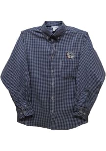 Vive La Fete Gonzaga Bulldogs Baby Navy Blue Gingham Long Sleeve Polo