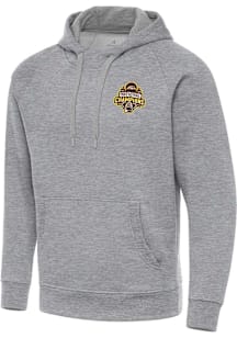 Antigua Western Michigan Broncos Mens Grey 2025 Hockey National Champions Victory Long Sleeve Hood..