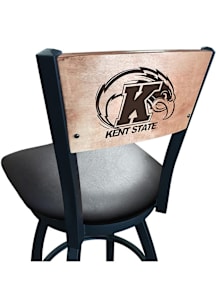 Kent State Golden Flashes Vinyl Seat Maple Back Swivel Pub Stool - Black