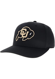 Colorado Buffaloes Mens Black Back Nine Stretch Fit Primary Mark Flex Hat