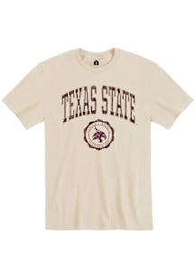 Texas State Bobcats Brown Arch Seal Short Sleeve T Shirt