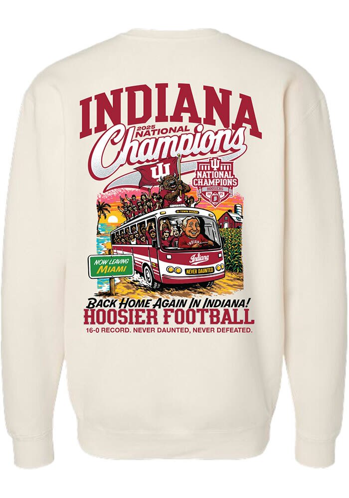 Something Inked Indiana Hoosiers Mens IVORY 2025 College Football
