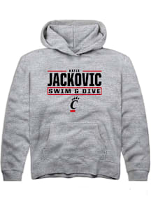 Katie Jackovic Rally Cincinnati Bearcats Youth NIL Stacked Box Long Sleeve Player Hoodie Grey