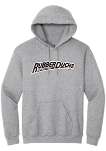 Summit Sportswear Akron RubberDucks Mens Grey Alt Logo Wordmark Long Sleeve Hoodie