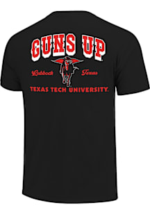 Texas Tech Red Raiders Black Mascot Layout Short Sleeve T Shirt