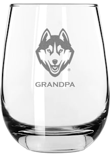 UConn Huskies Grandpa 15oz Stemless Wine Glass - White