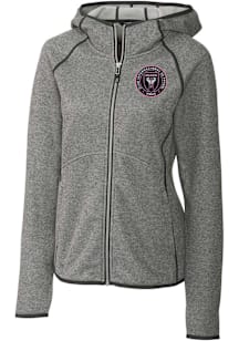 Cutter and Buck Inter Miami CF Womens Grey Mainsail Long Sleeve Full Zip Jacket