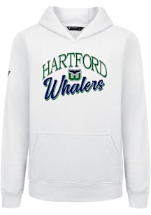 Levelwear Hartford Whalers Youth White Podium Jr Origins Long Sleeve Hoodie