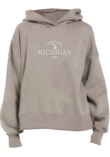 Summit Sportswear Michigan Womens Brown Two Color Script Hooded Sweatshirt
