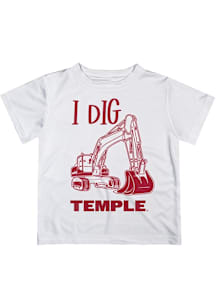 Vive La Fete Temple Owls Infant Excavator Short Sleeve T-Shirt White