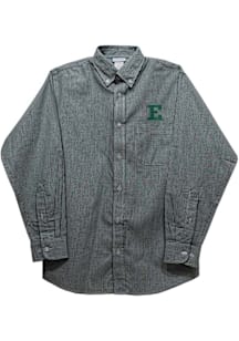 Vive La Fete Eastern Michigan Eagles Youth Green Gingham Long Sleeve Polo