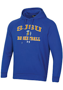 Under Armour San Jose State Spartans Mens Blue Basketball Rival Long Sleeve Hoodie