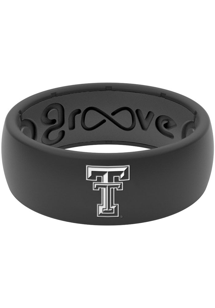 Groove Life Texas Tech Red Raiders Black Silicone Mens Ring