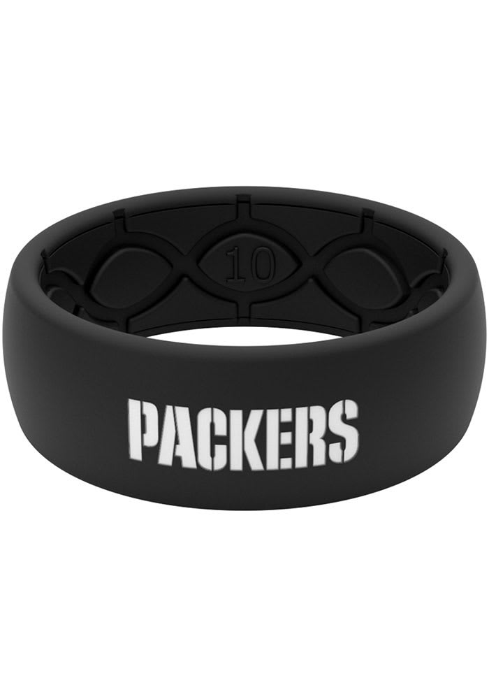 Groove Life Green Bay Packers Black Silicone Mens Ring