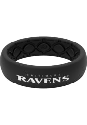 Baltimore Ravens Thin Black Silicone Womens Ring