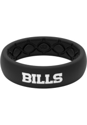 Buffalo Bills Thin Black Silicone Womens Ring